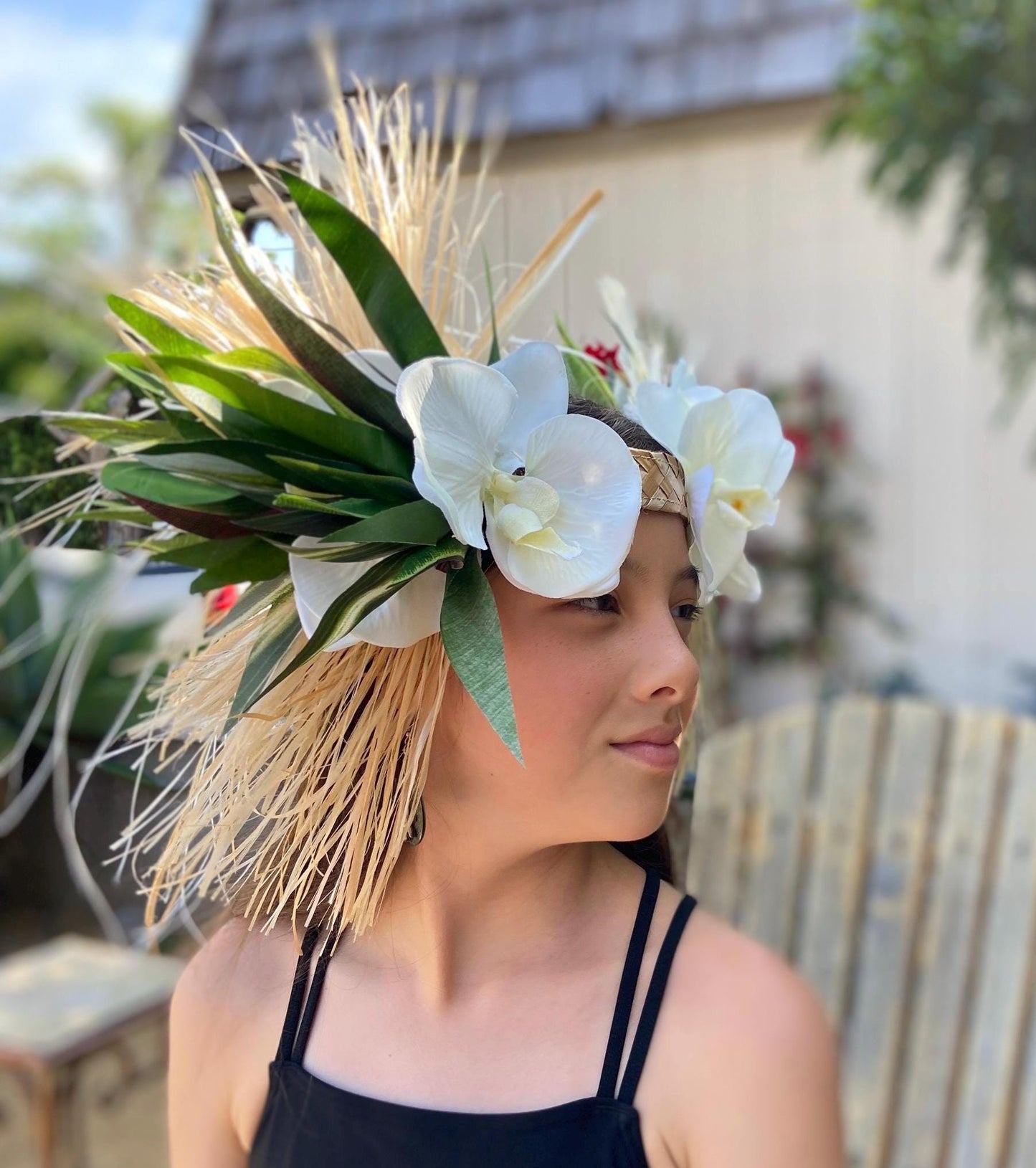 Tahitian Headdress with Choice of Orchid Color