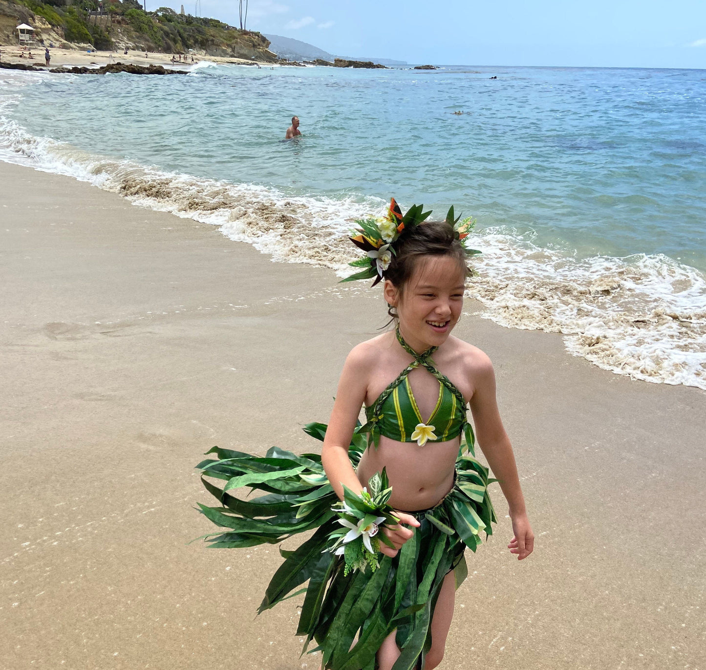 Keiki Hip Hei Premium Silk Ti Leaf Hau Mōr'e Tamārii Tamāhine Ori Tahiti Hula Kahiko Polynesian Dance Heiva Siva Samoa