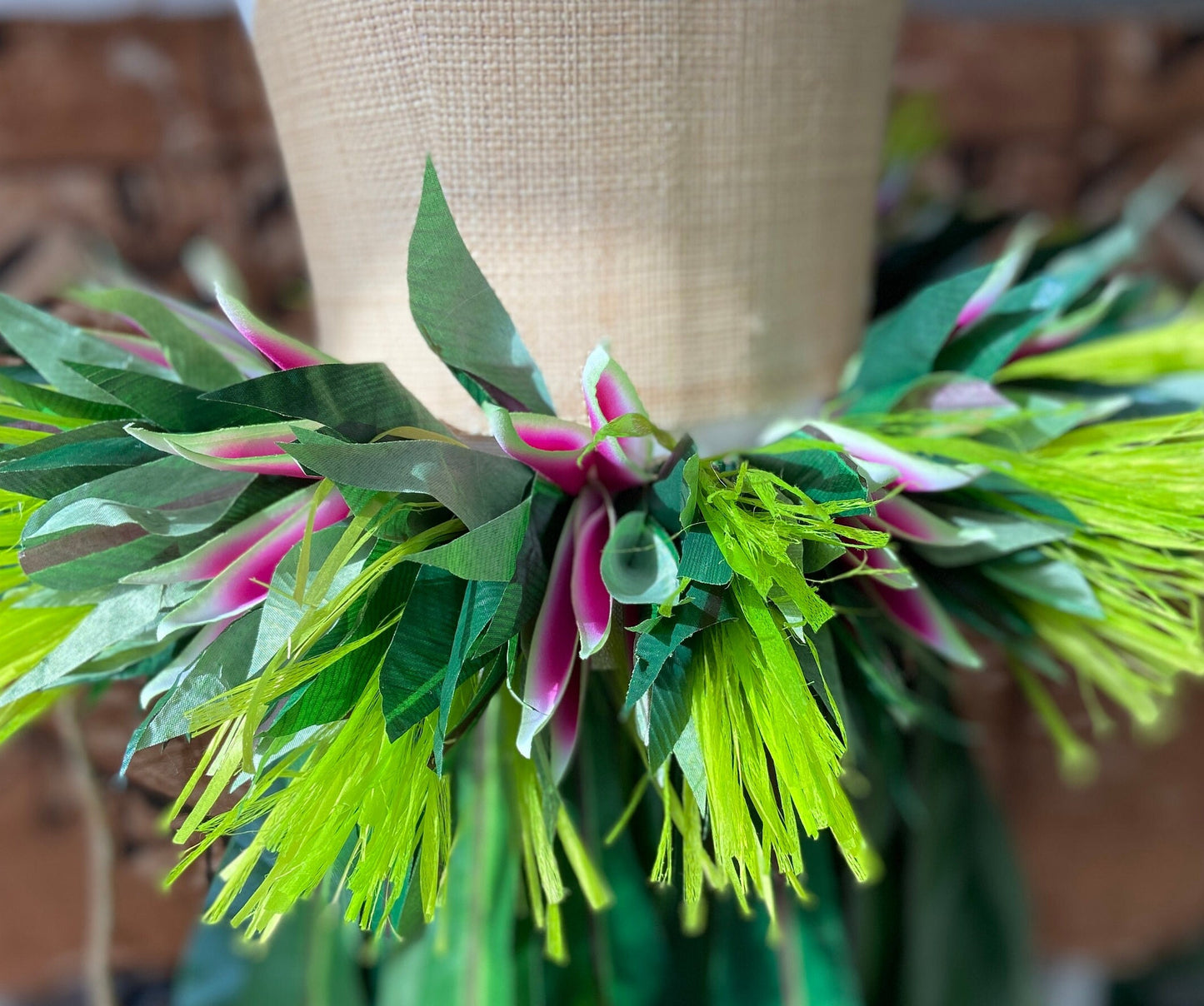 Hip Hei Ti Leaf Bird of Paradise Premium Costume Ahuroa Aparima Solo Competition Quality for Ori Tahiti, Hula, Polynesian Dance, Siva Samoa