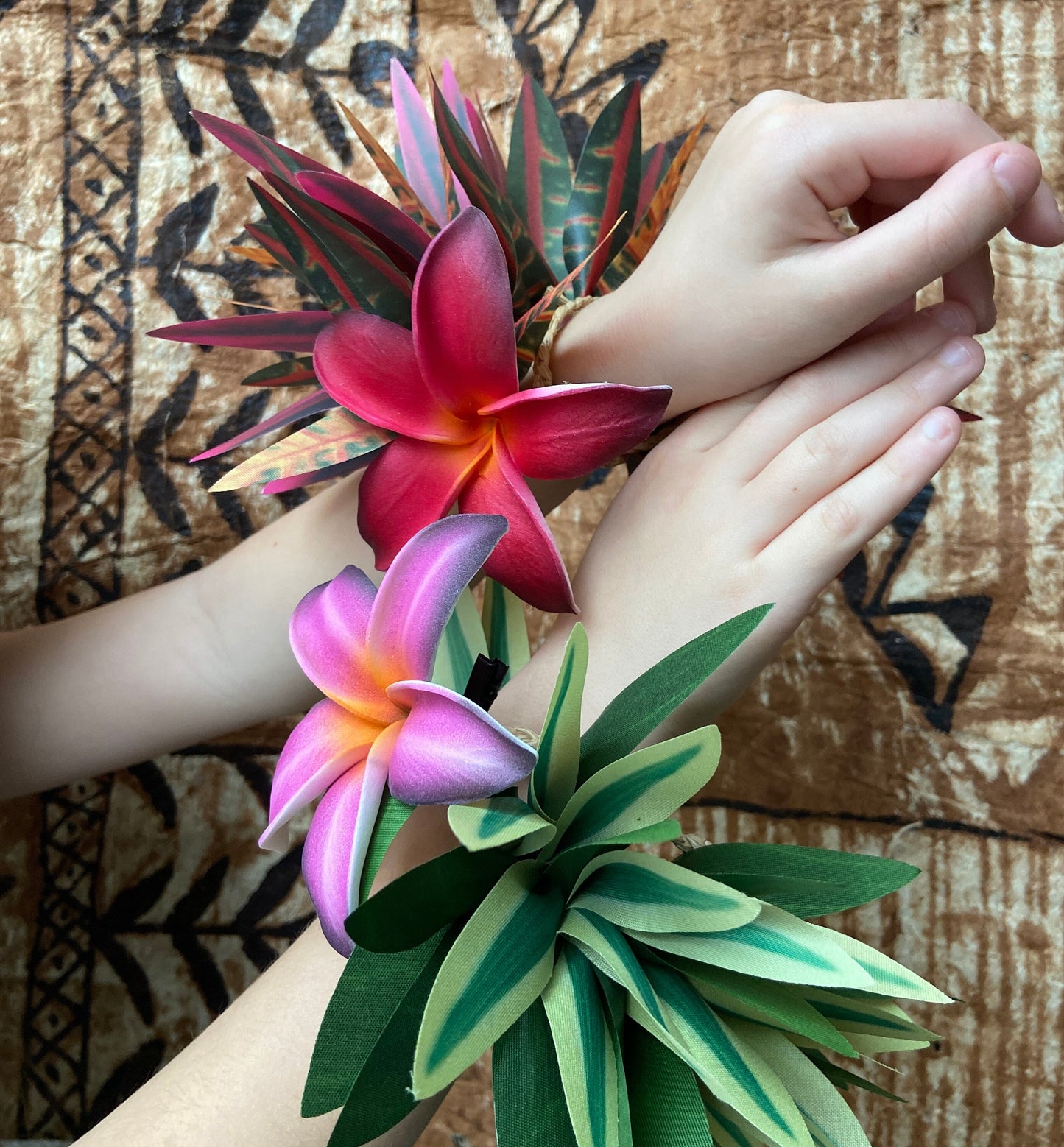 Plumeria and Croton Leaf Kupe'e
