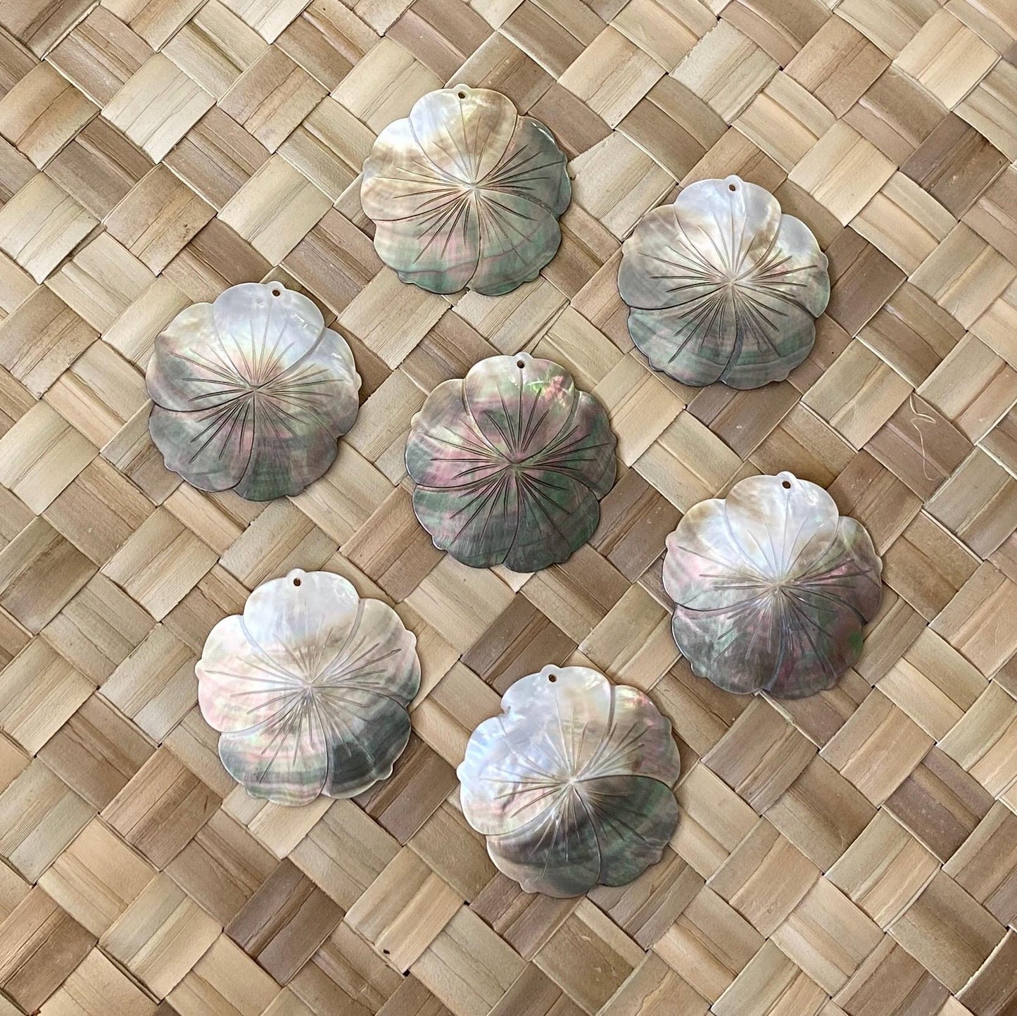 2.25" Hibiscus Mother of Pearl Seashells