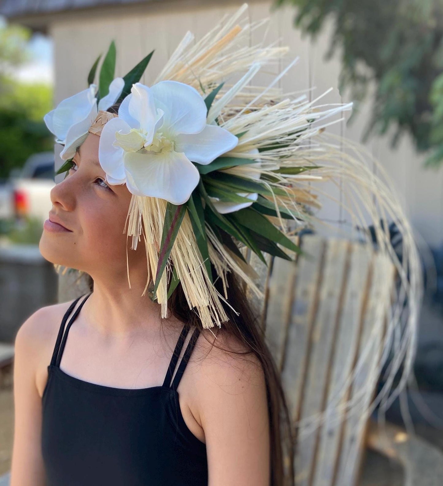 Tahitian Headdress with Choice of Orchid Color