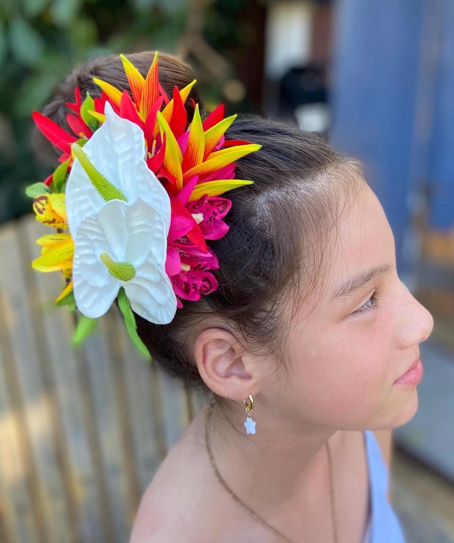 Hawaiian Anthurium Heliconia Orchid Tropical Wedding Graduation Hair Clip Tahitian Statement Piece Bridal Honeymoon Engagement Photoshoot