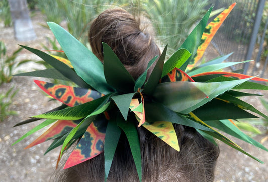 Hair Bun Wrap Premium Silk Ti Leaf Haku for Ori Tahiti Hula Kahiko Cook Islands Tongan Polynesian Dance Luau Beach Weddings Aloha Festivals