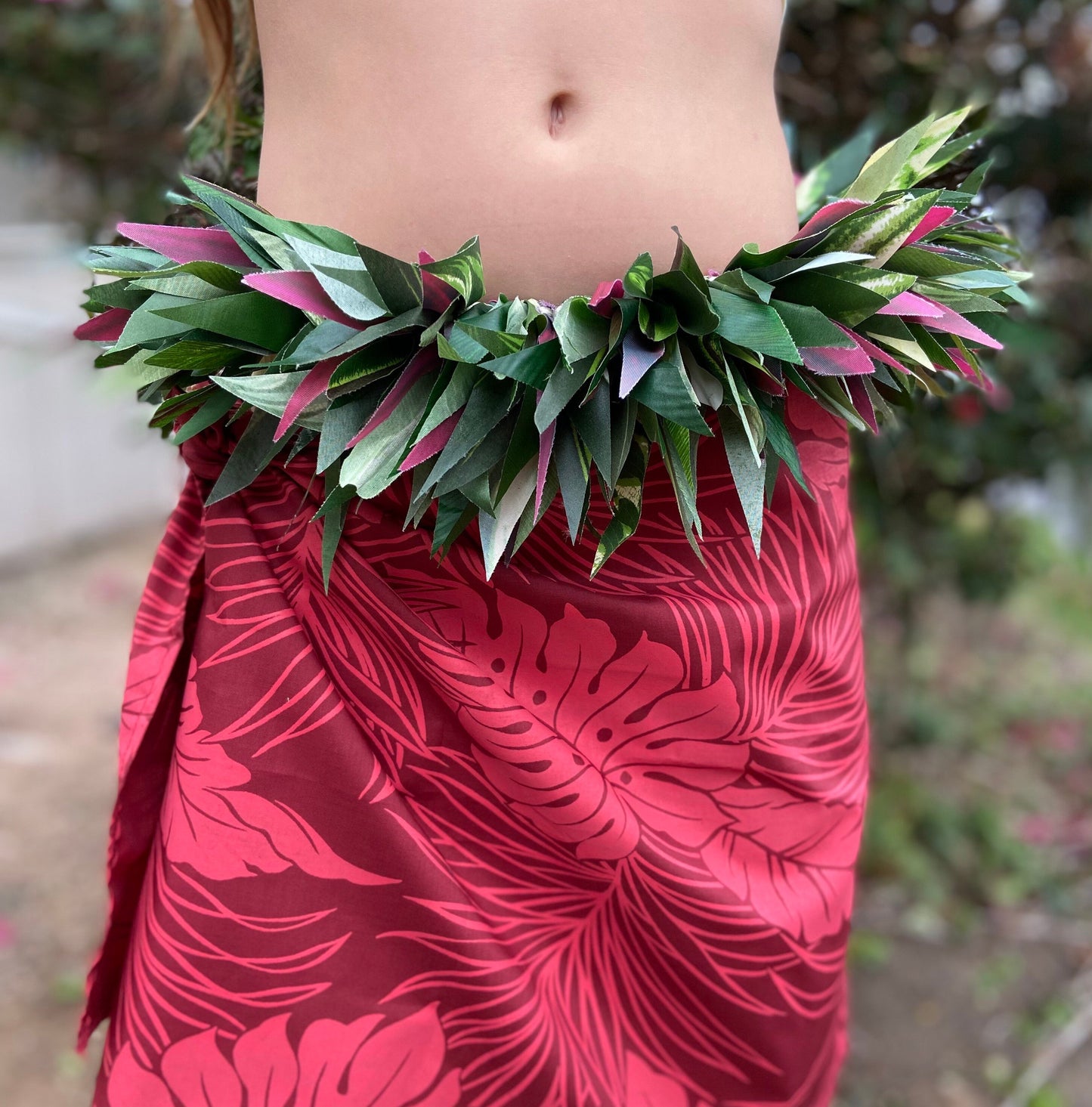 Keiki Hip Hei Premium Silk Ti Leaf Hau Mōr'e Tamārii Tamāhine Ori Tahiti Hula Kahiko Polynesian Dance Heiva Siva Samoa