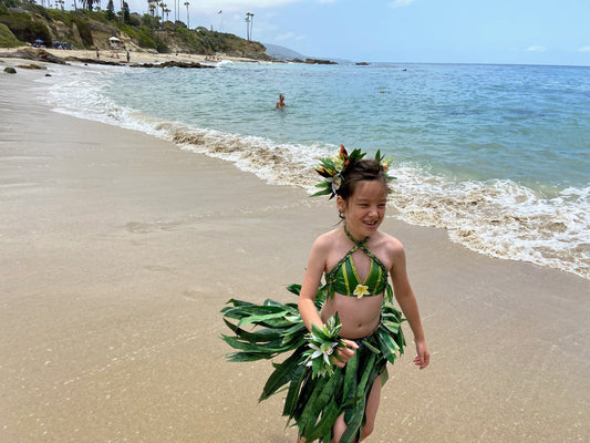 Keiki Silk Ti Leaf Hau Skirt Premium Grade Ori Tahiti Aparima Otea Solo Competition Hula Kahiko Polynesian Dance Beach Weddings Photography