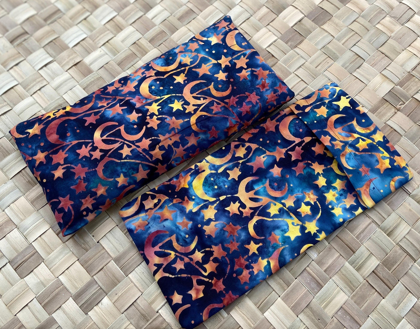 French Lavender Eye Pillow Focus at Solo Competition Luxury Organic Vegan Aromatherapy Weighted Dream Pillow Washable Removable Batik Cover