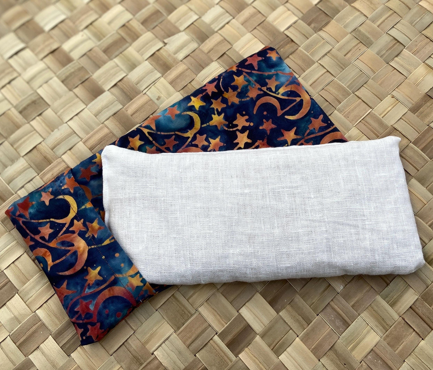 French Lavender Eye Pillow Focus at Solo Competition Luxury Organic Vegan Aromatherapy Weighted Dream Pillow Washable Removable Batik Cover