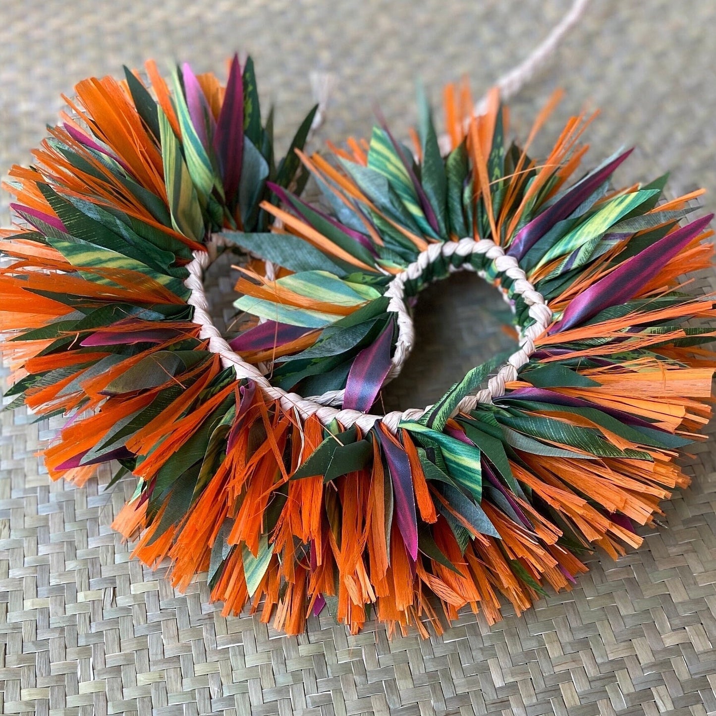 Ti Leaf Lei Po'o with Option to Add Samoan Hau More Kiriau