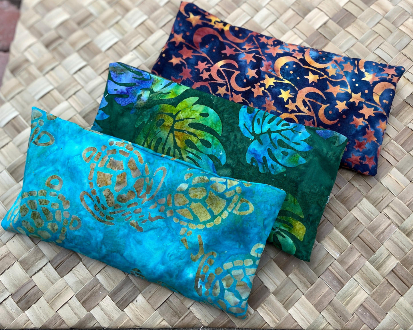 French Lavender Eye Pillow Focus at Solo Competition Luxury Organic Vegan Aromatherapy Weighted Dream Pillow Washable Removable Batik Cover