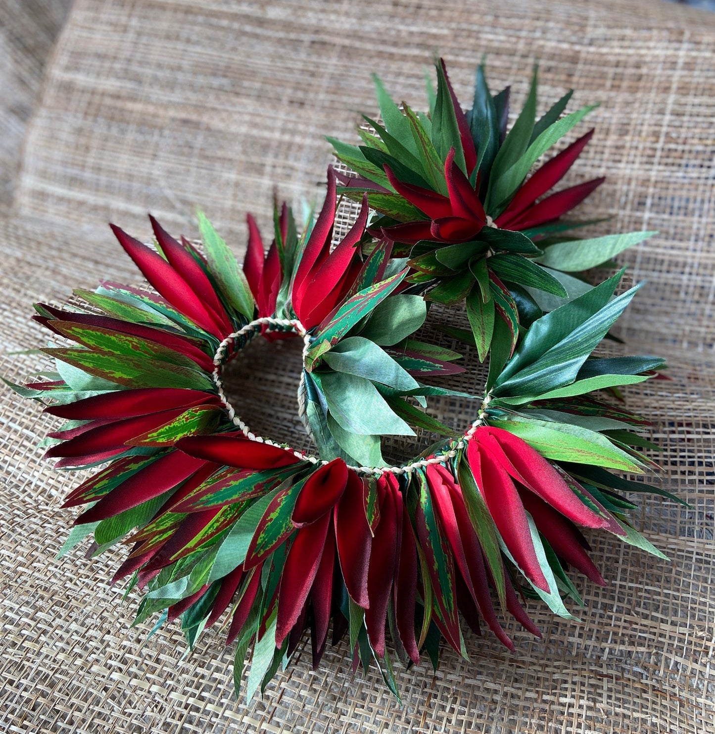 Keiki Floral Hip Hei Ahuroa Aparima Solo Ti Leaf Premium Hip Belt Competition Quality for Ori Tahiti, Hula, Polynesian Dance, Siva Samoa