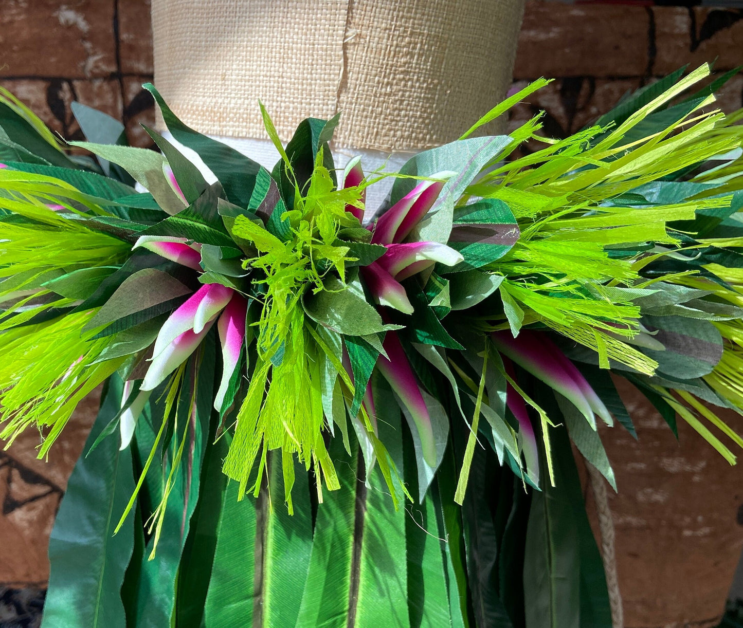 Hip Hei Ti Leaf Bird of Paradise Premium Costume Ahuroa Aparima Solo Competition Quality for Ori Tahiti, Hula, Polynesian Dance, Siva Samoa