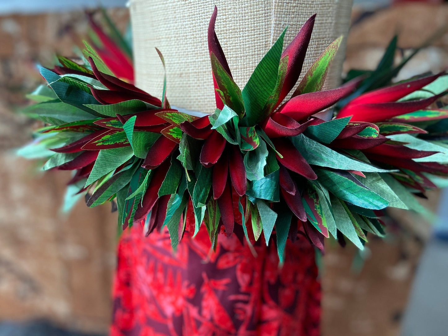 Keiki Floral Hip Hei Ahuroa Aparima Solo Ti Leaf Premium Hip Belt Competition Quality for Ori Tahiti, Hula, Polynesian Dance, Siva Samoa