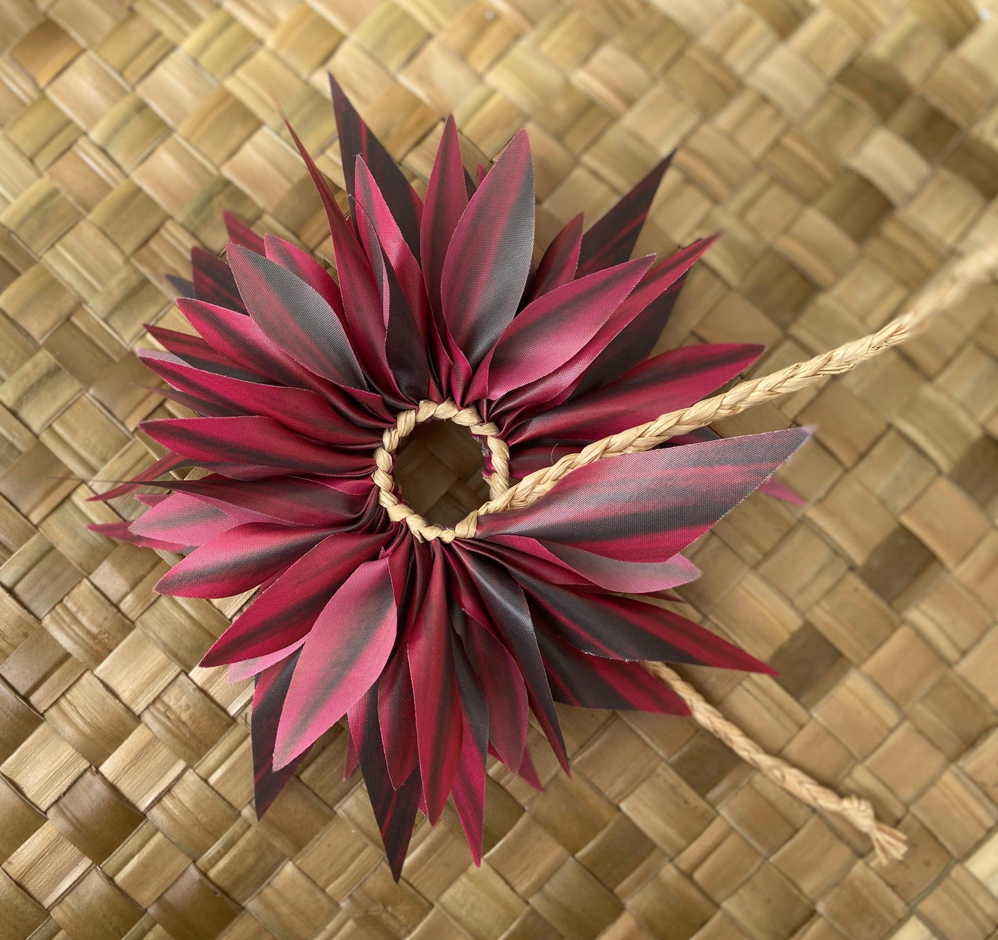 Hair Bun Wrap Premium Silk Ti Leaf Haku for Ori Tahiti Hula Kahiko Cook Islands Tongan Polynesian Dance Luau Beach Weddings Aloha Festivals