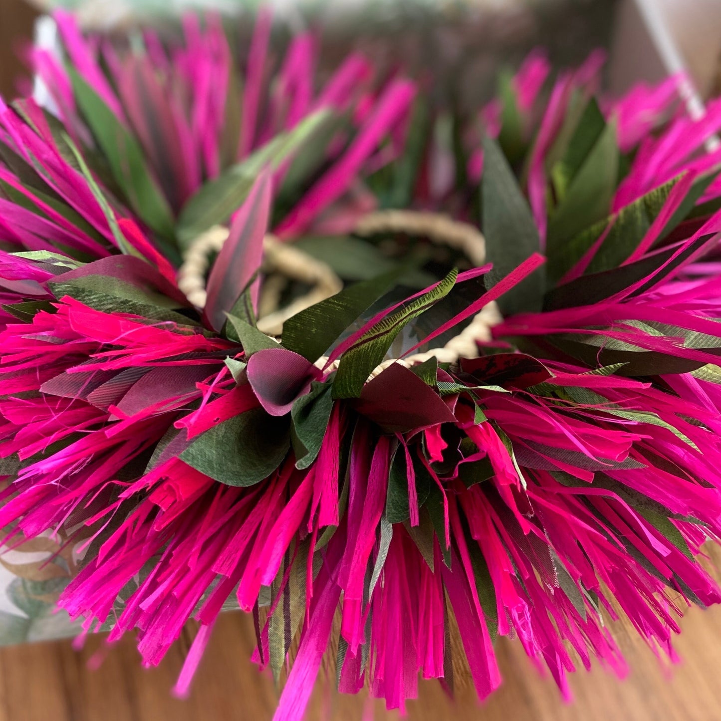 Ti Leaf Lei Po'o with Option to Add Samoan Hau More Kiriau