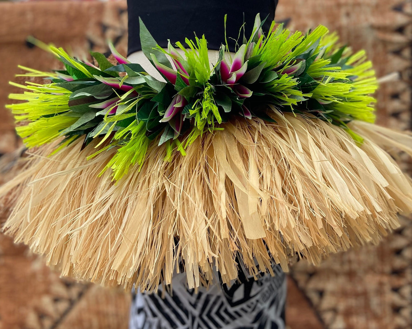 Hip Hei Ti Leaf Bird of Paradise Premium Costume Ahuroa Aparima Solo Competition Quality for Ori Tahiti, Hula, Polynesian Dance, Siva Samoa