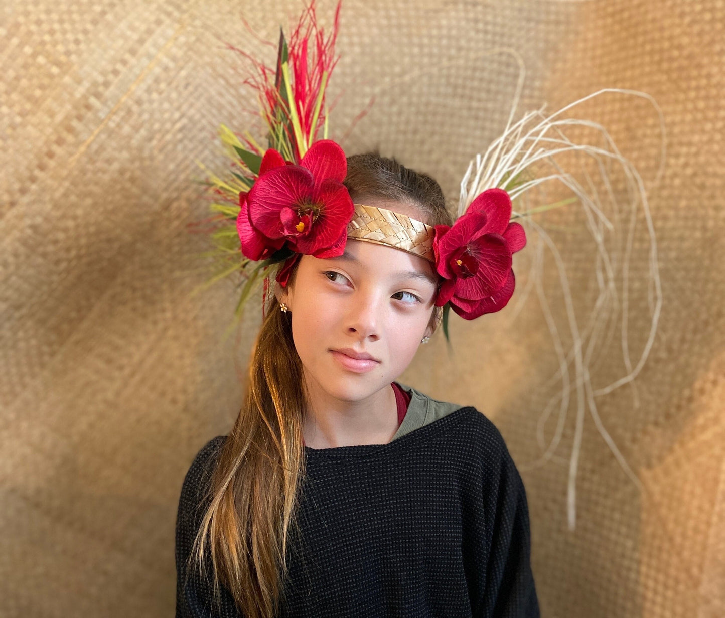 Tahitian Headdress with Choice of Orchid Color
