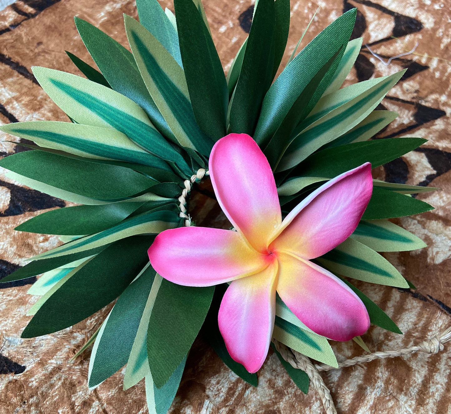 Plumeria and Croton Leaf Kupe'e