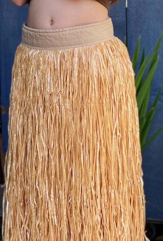 Premium Artificial Grass Skirt Mor’e Fiber Tahitian Hau with Velcro Band Extra Full 5 Layers Performance Quality Hapa Haole Polynesian Dance