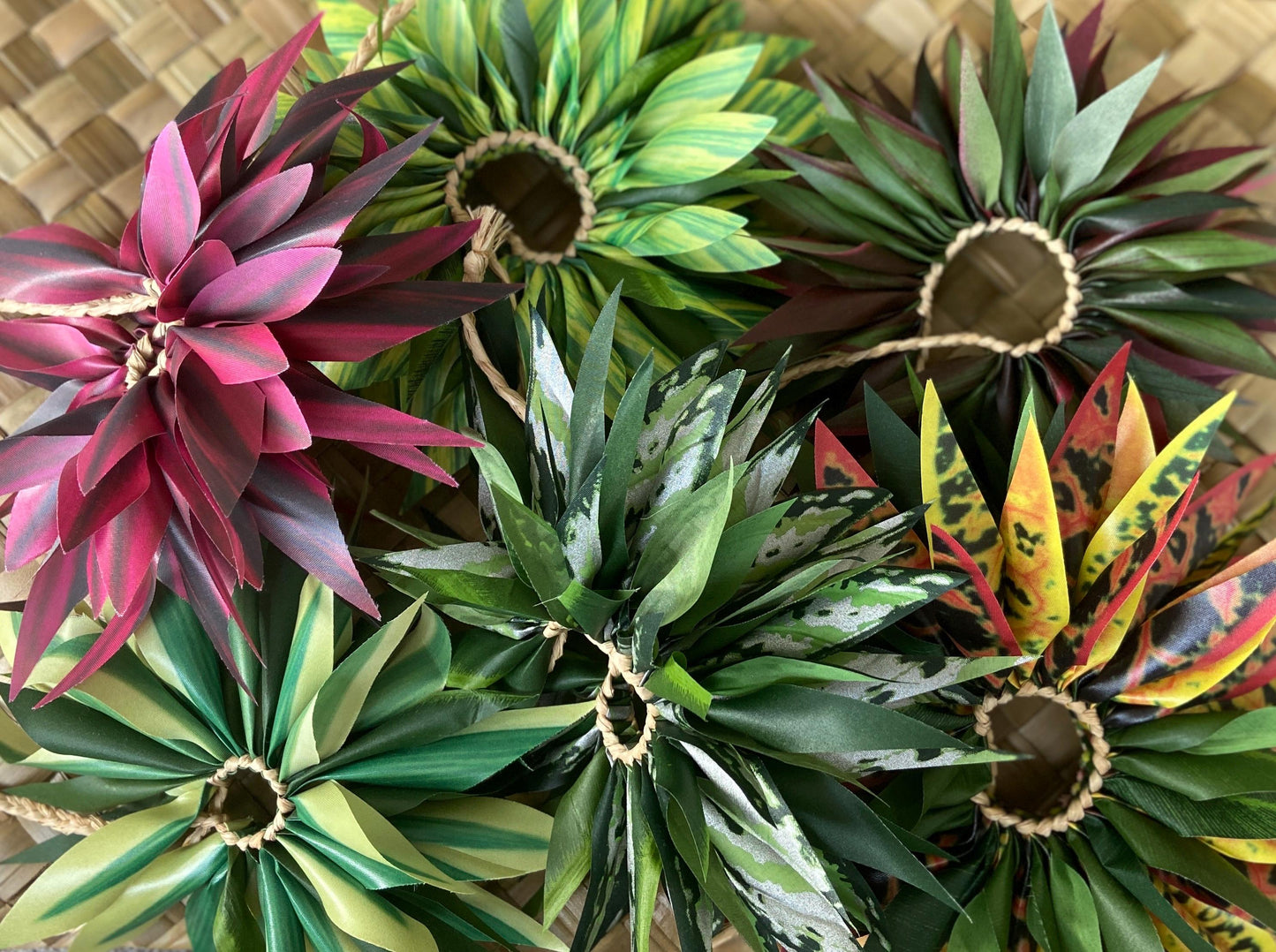 Hair Bun Wrap Premium Silk Ti Leaf Haku for Ori Tahiti Hula Kahiko Cook Islands Tongan Polynesian Dance Luau Beach Weddings Aloha Festivals