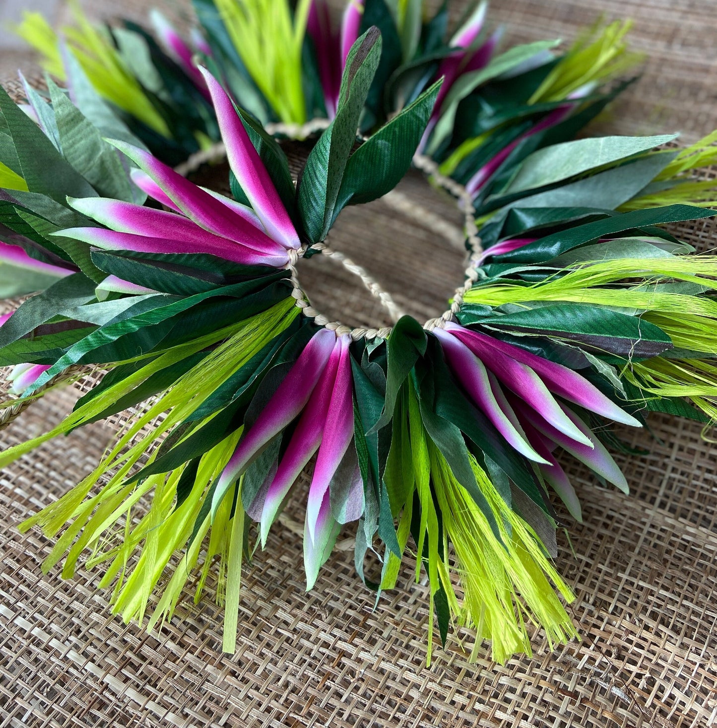 Hip Hei Ti Leaf Bird of Paradise Premium Costume Ahuroa Aparima Solo Competition Quality for Ori Tahiti, Hula, Polynesian Dance, Siva Samoa