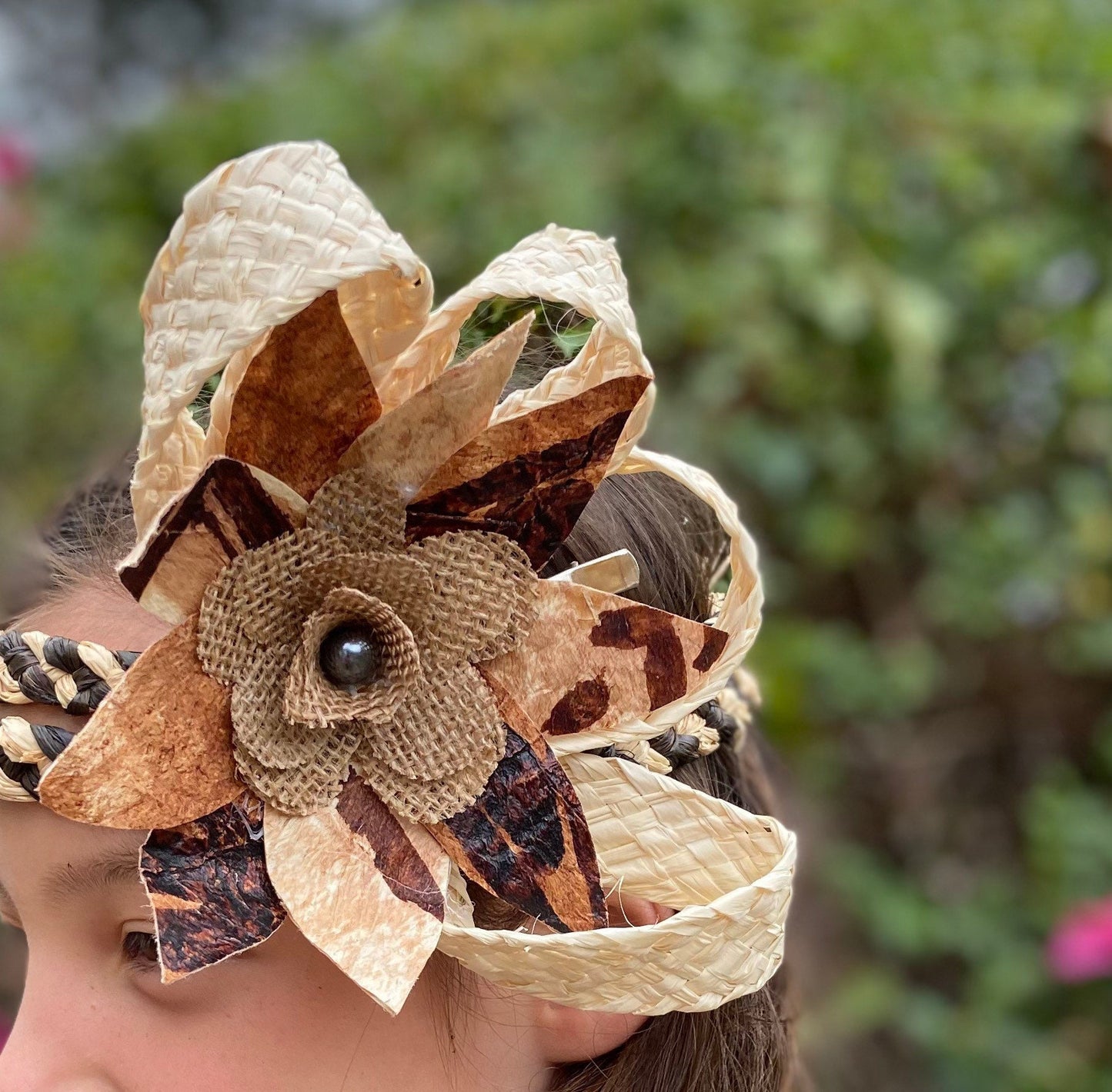 Samoan Siapo Tapa Cloth Headdress