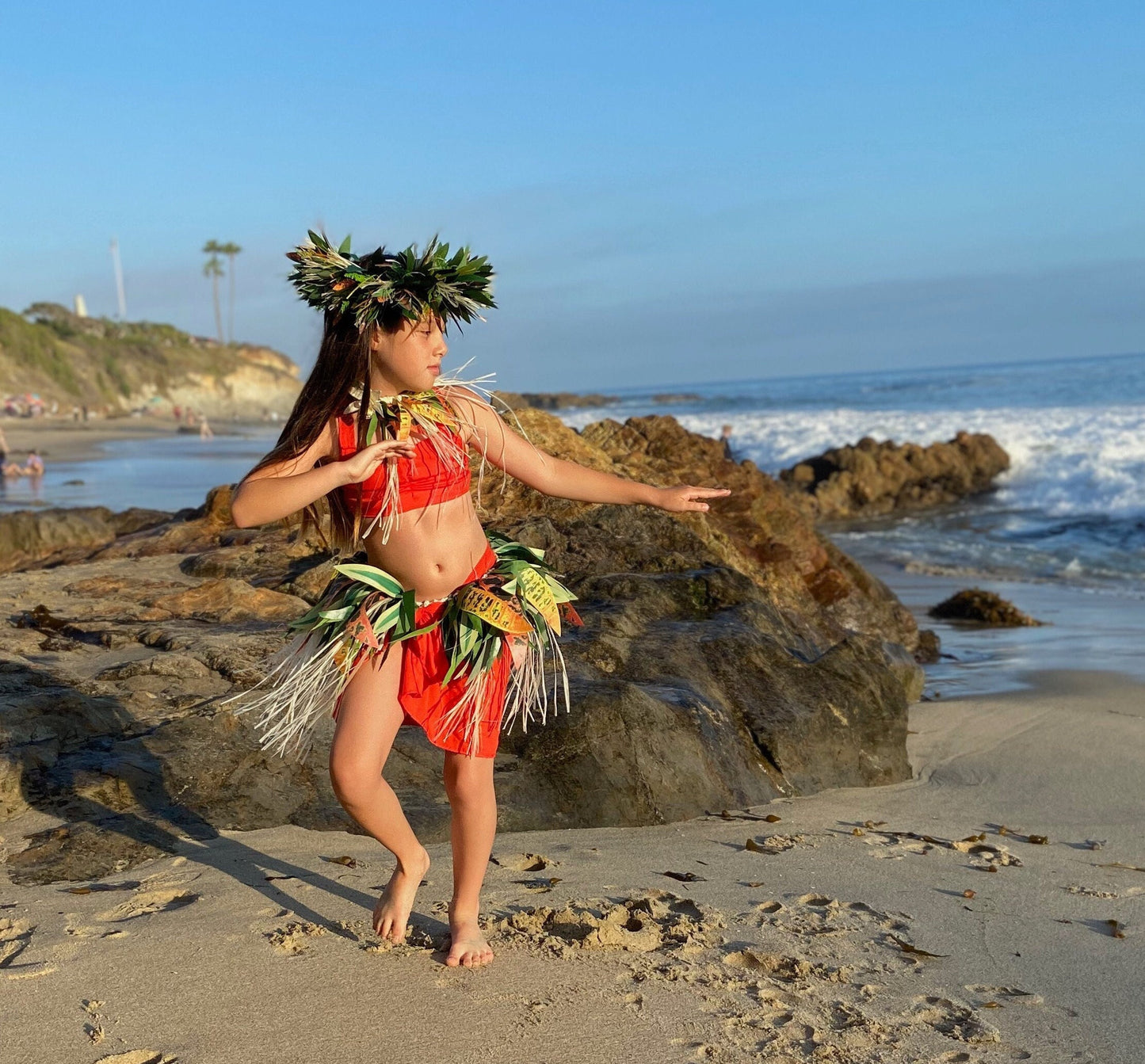 Ti Leaf Lei Po'o with Option to Add Samoan Hau More Kiriau