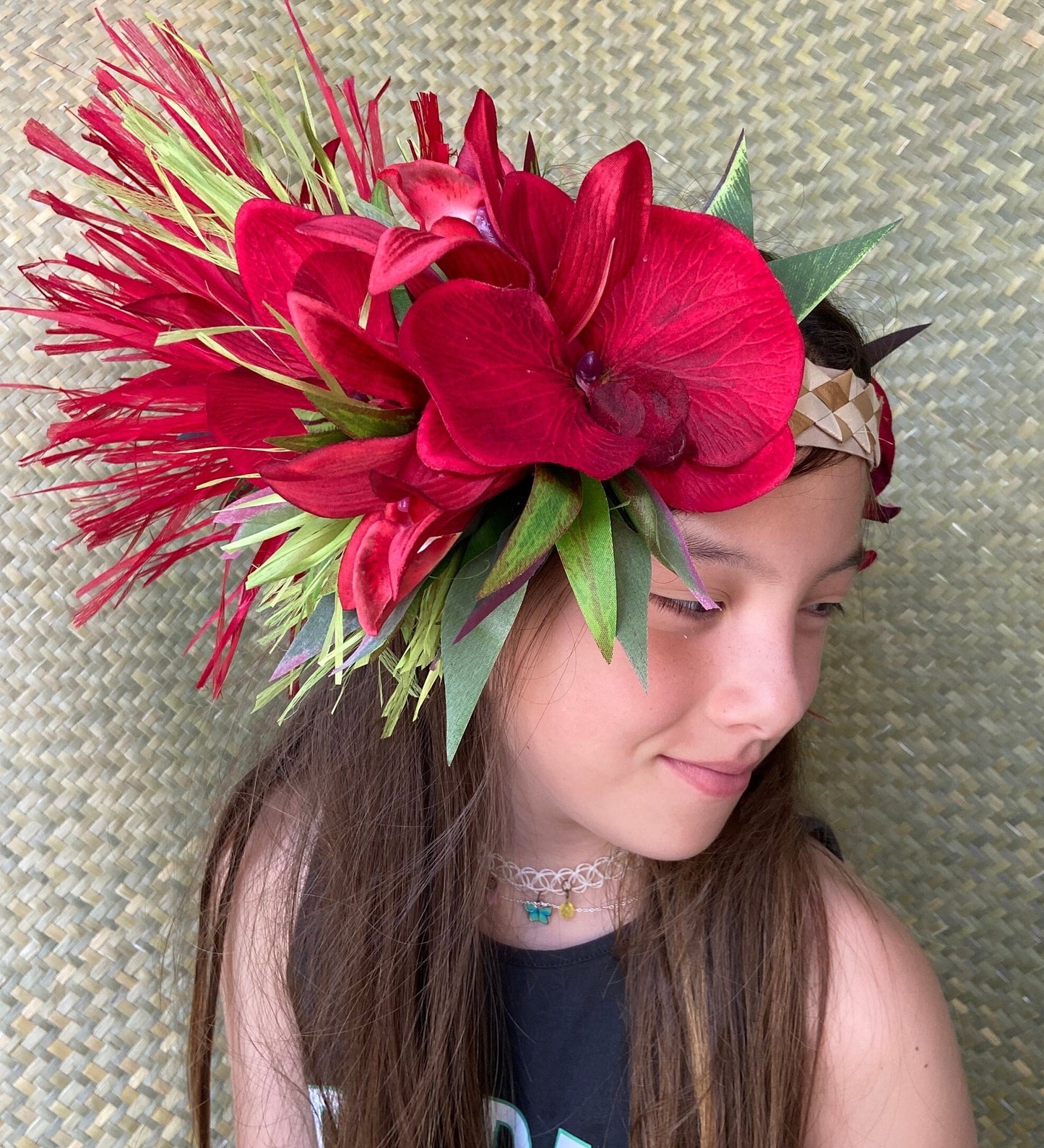 Tahitian Headdress with Choice of Orchid Color