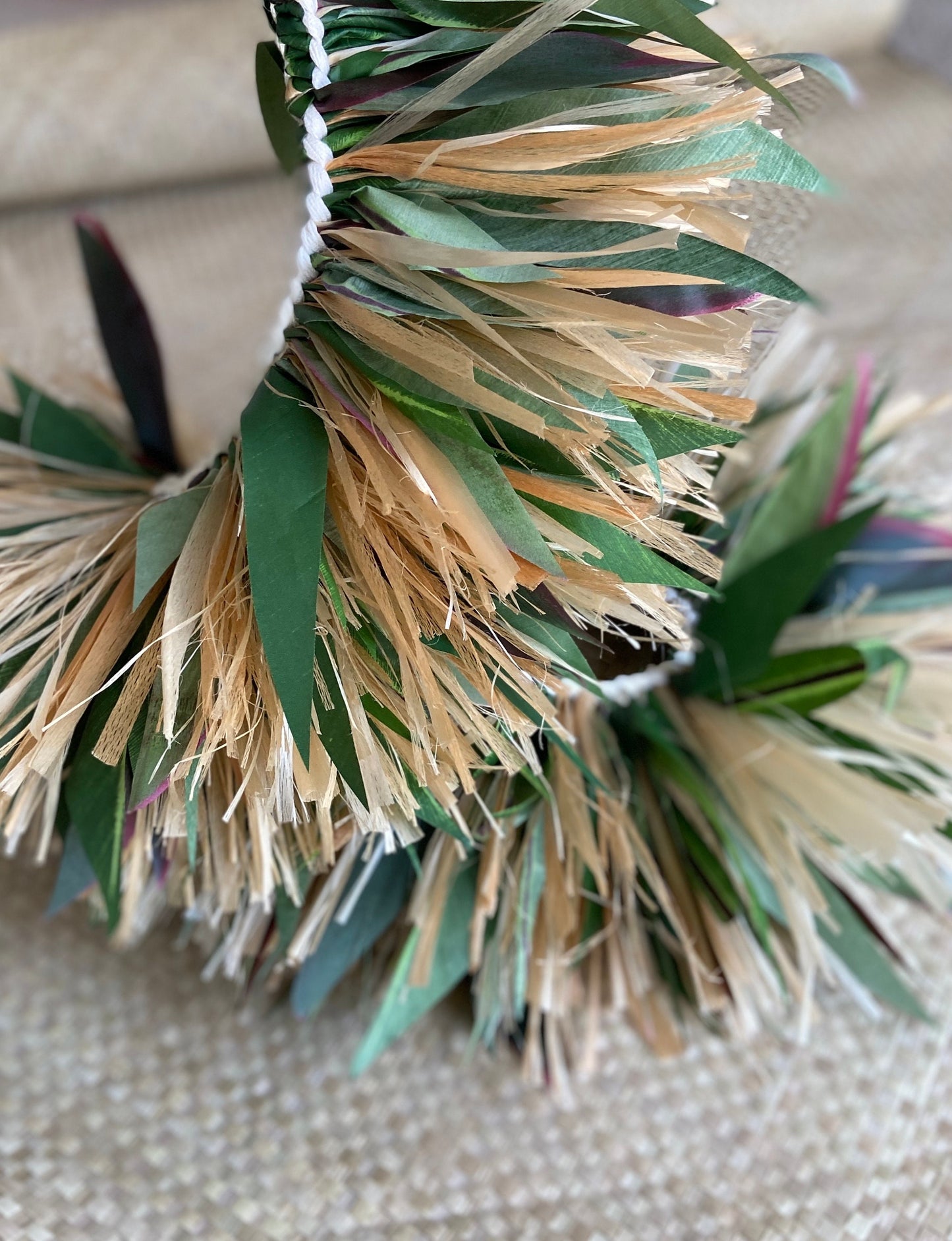 Ti Leaf Lei Po'o with Option to Add Samoan Hau More Kiriau