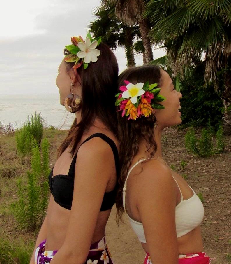 Hawaiian Ginger Plumeria Hair Clip Tahitian Headdress Costume Aparima Ahuroa Statement Piece Bridal Plumeria Artificial Ti Leaf Hair Pin