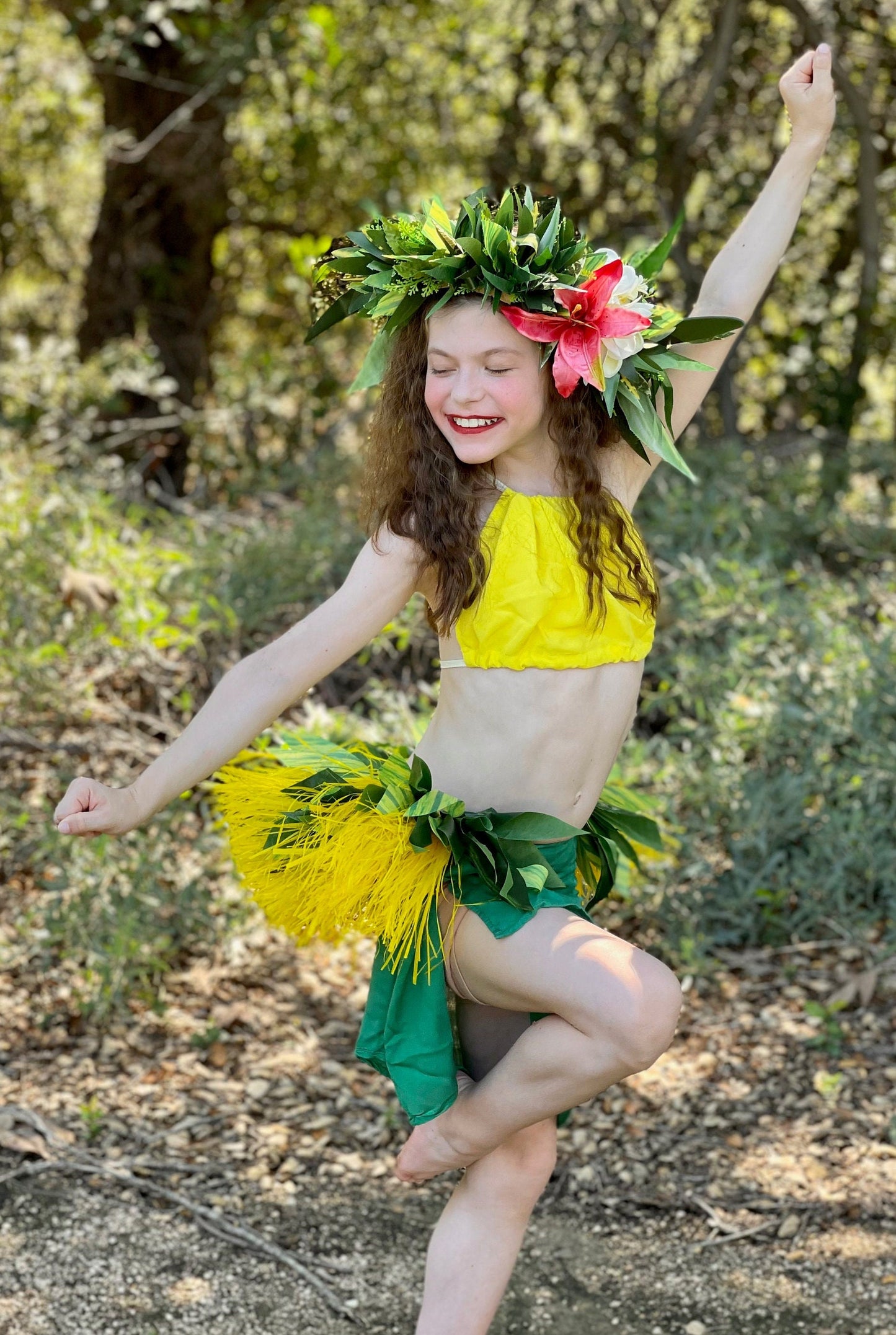 Half or Full Hip Hei Hau & Premium Silk Ti Leaf Performance Quality Haku Reversible Belt Ori Tahiti Hula Kahiko Traditional Polynesian Dance