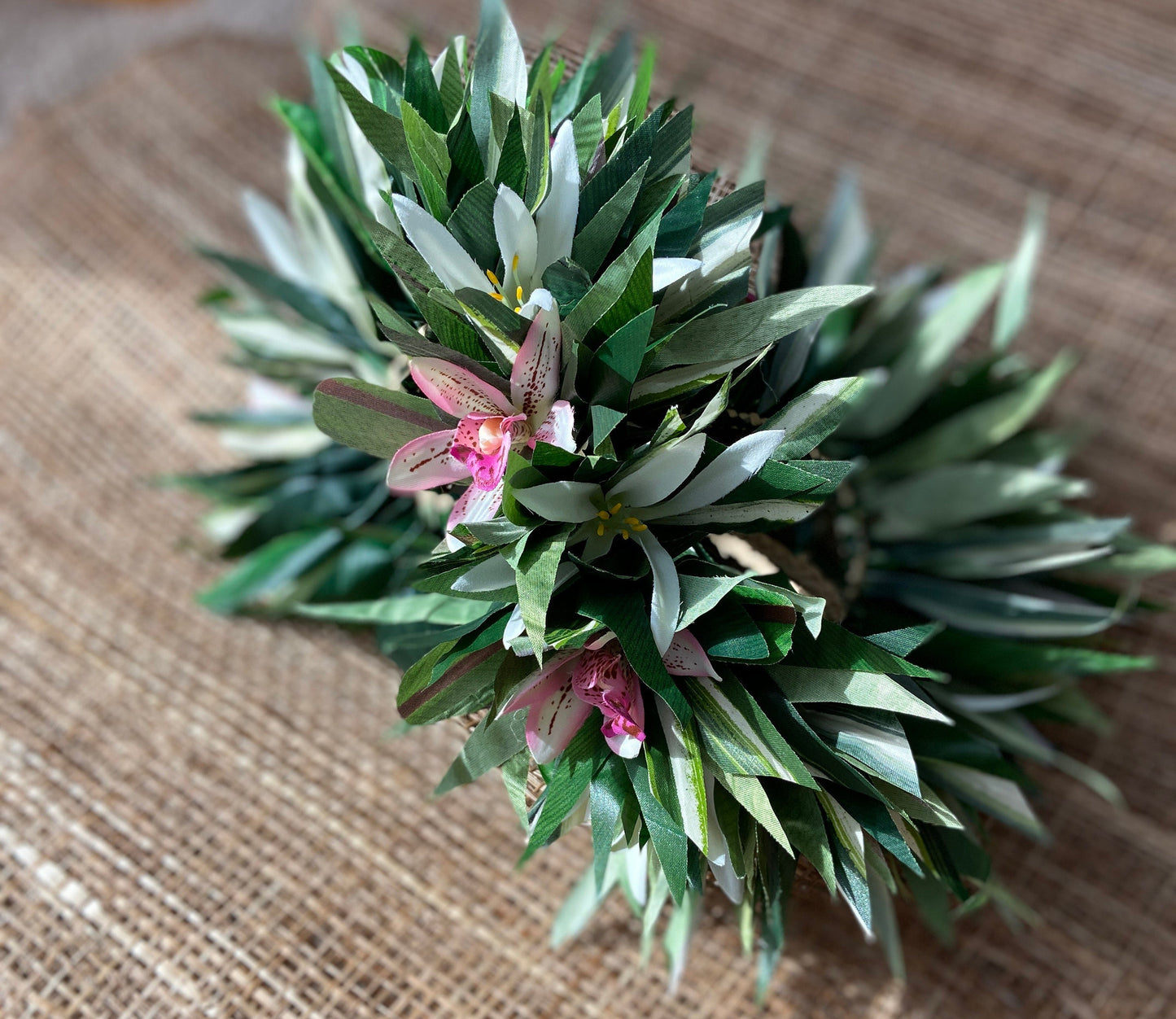 Floral Hip Hei Ahuroa Aparima Solo Ti Leaf Premium Braided Hip Belt Competition Quality for Ori Tahiti, Hula, Polynesian Dance, Siva Samoa