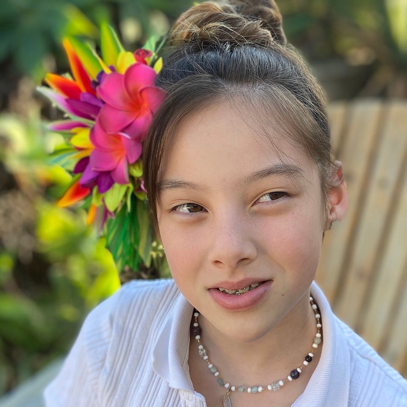 Polynesian Plumeria Hair Clip Tahitian Headdress Costume for Aparima Ahuroa Hula Statement Piece Bridal Heliconia Orchid Fascinator Hair Pin