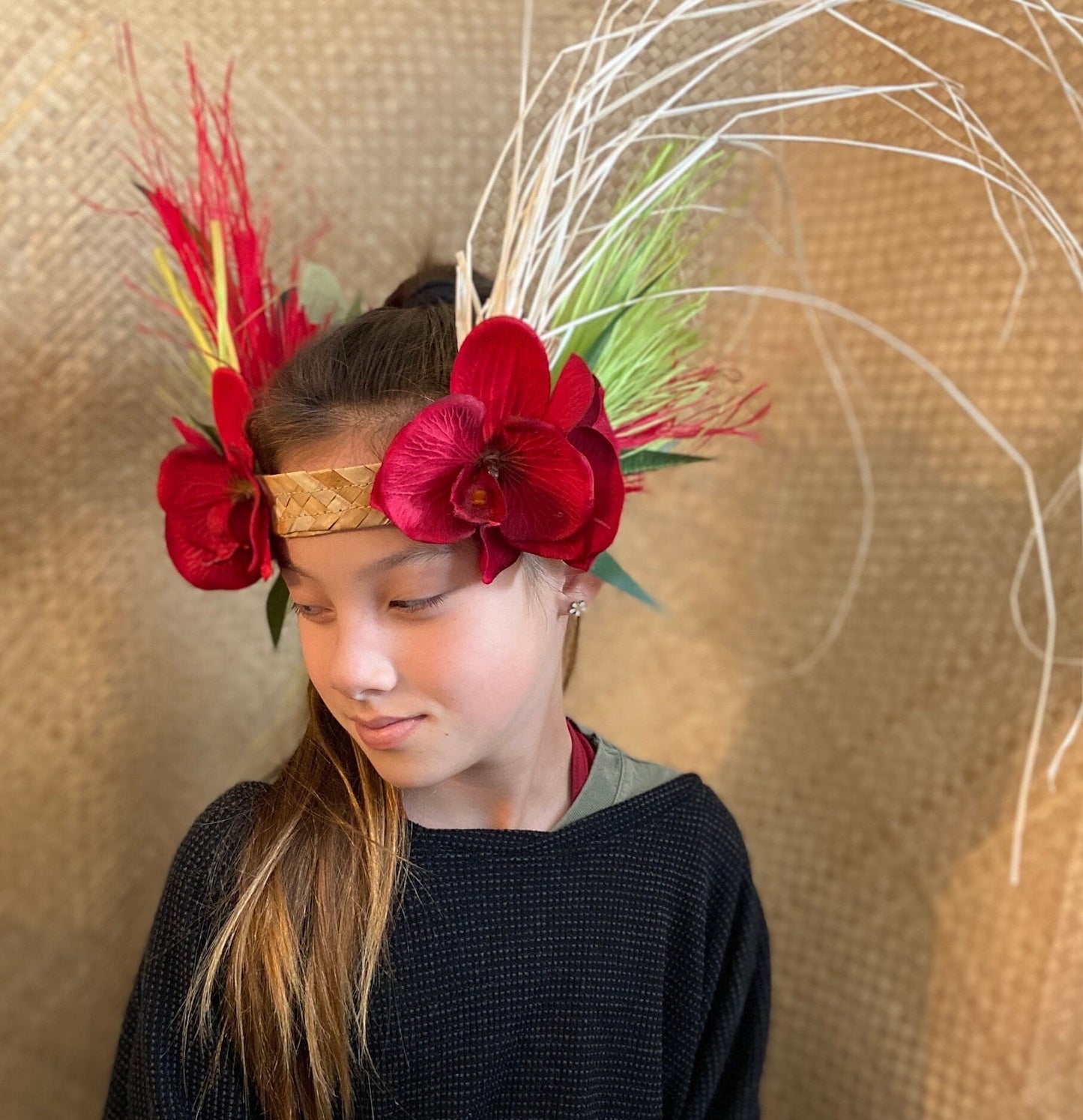 Tahitian Headdress with Choice of Orchid Color