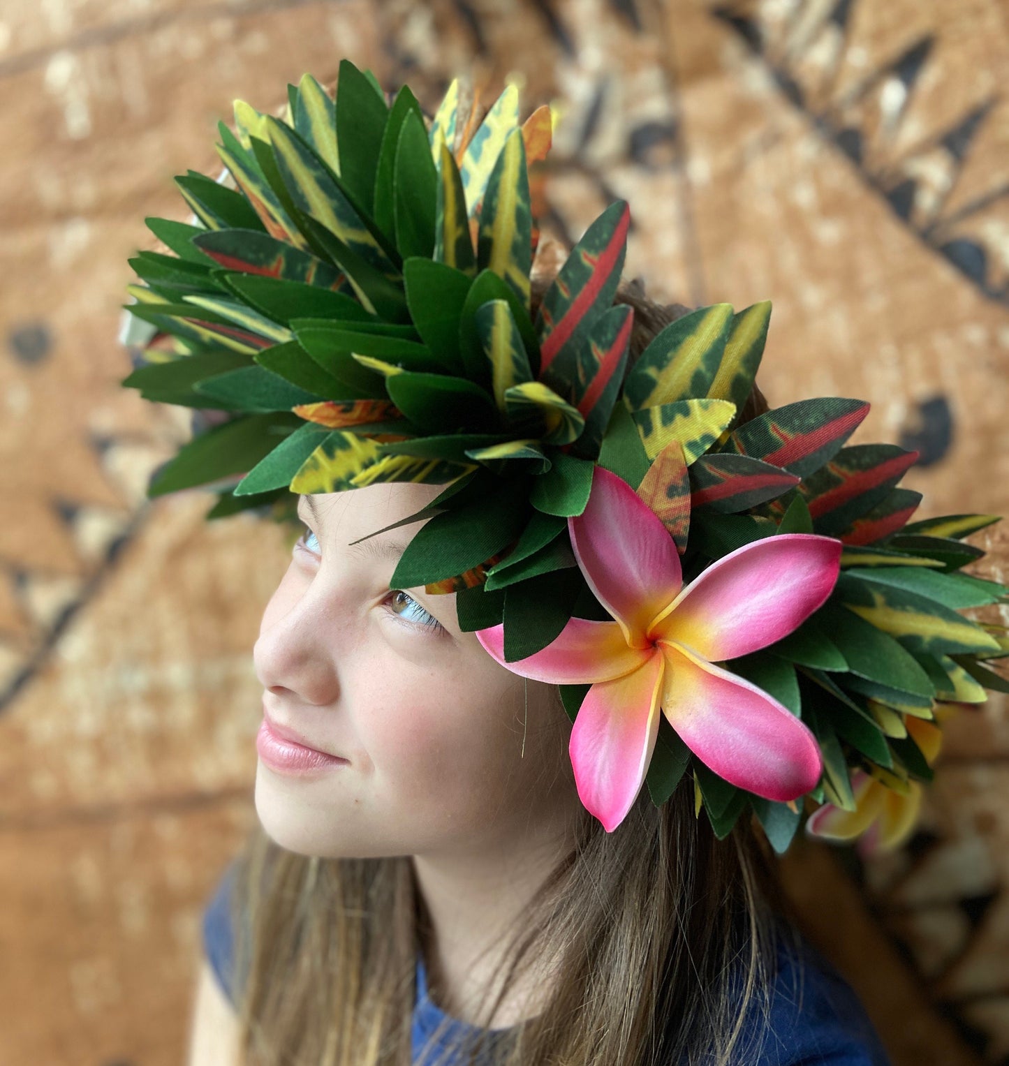 Plumeria and Croton Leaf Kupe'e