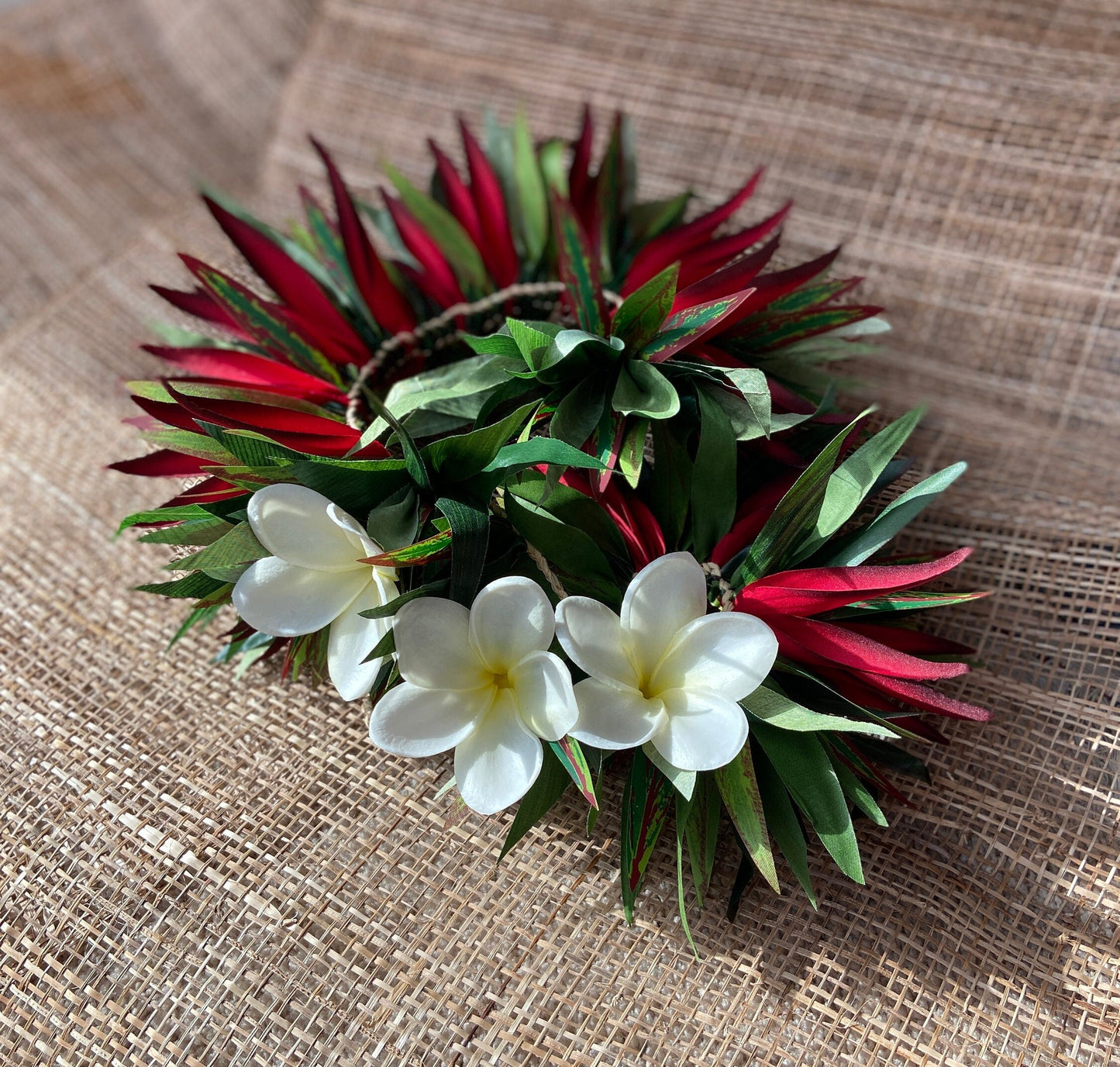 Keiki Floral Hip Hei Ahuroa Aparima Solo Ti Leaf Premium Hip Belt Competition Quality for Ori Tahiti, Hula, Polynesian Dance, Siva Samoa