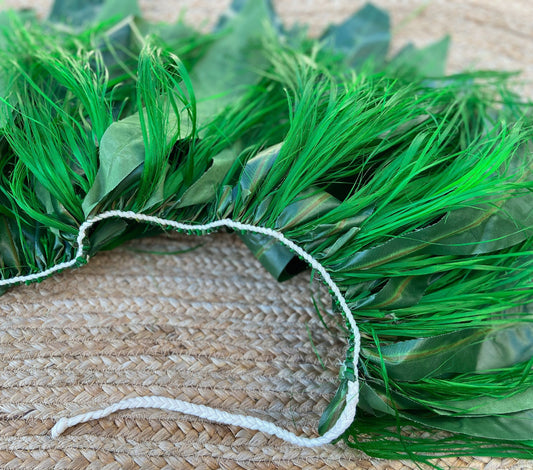 Keiki Silk Ti Leaf Skirt with Hawaiian Hau Mor'e Champion Grade Tamarii Premium Competition Quality Hula Kahiko Professional Photography